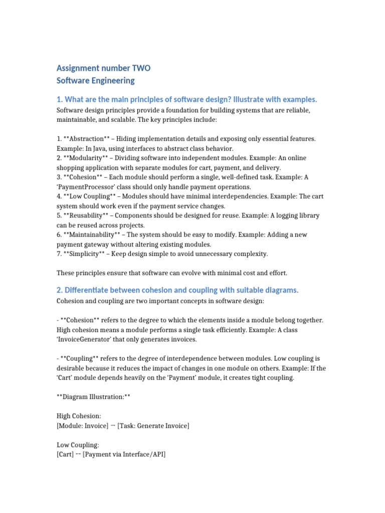 Software Design Principles and Testing Methods | PDF | Modular ...