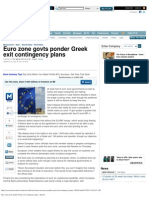 Euro Zone Govts Ponder Greek Exit Contingency Plans - Reuters