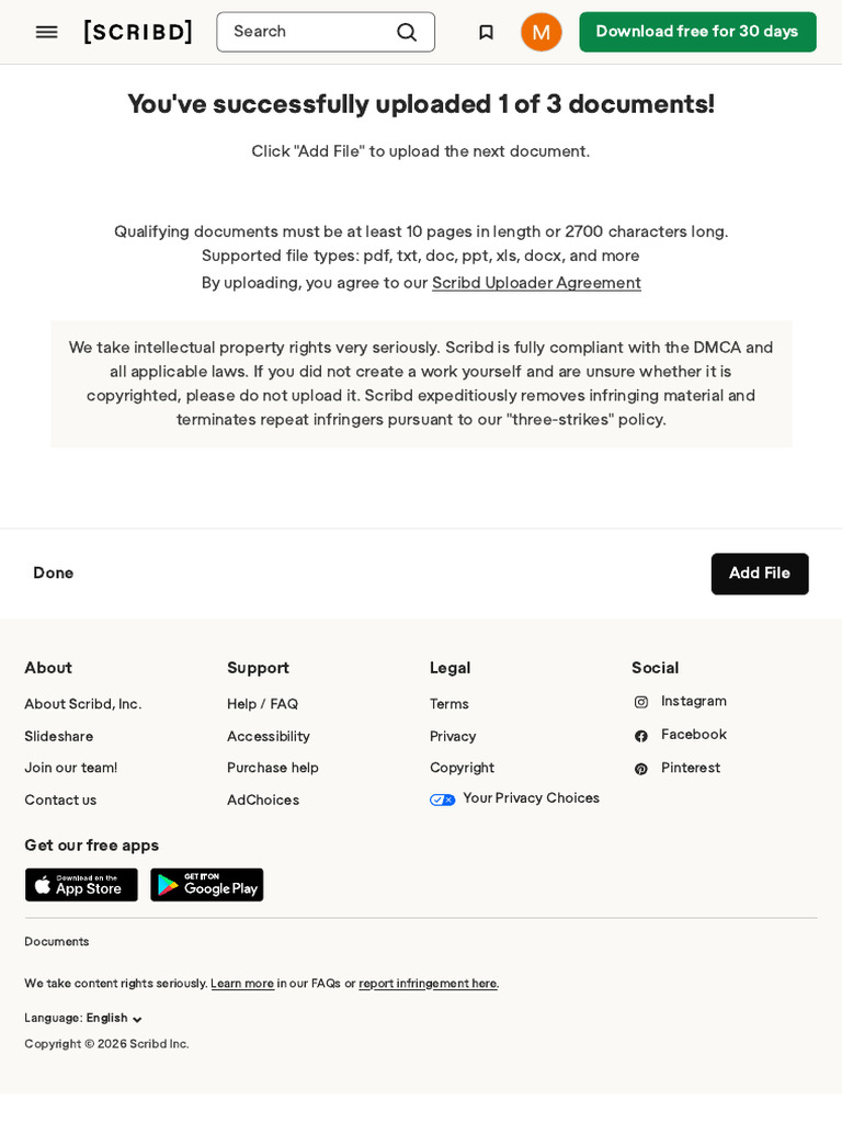 Uploading Documents to Scribd Guide | PDF
