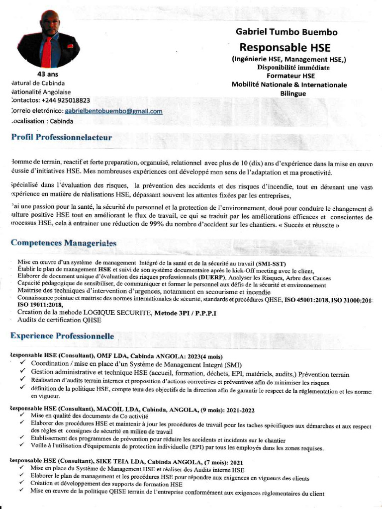 CV HSE Compressed | PDF
