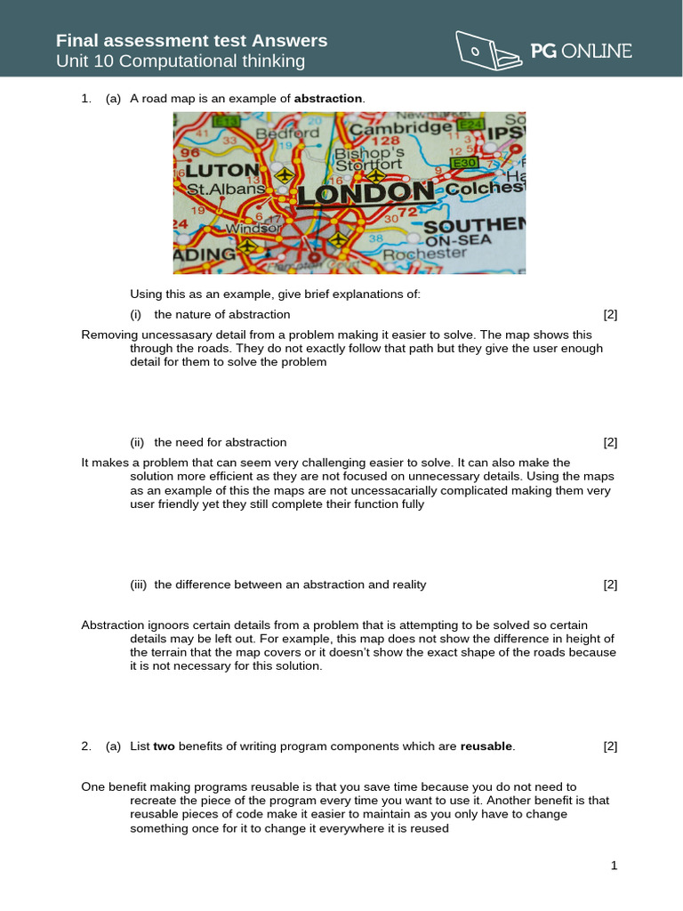 Unit 10 Computational Thinking Test Answers | PDF | Applied Mathematics ...