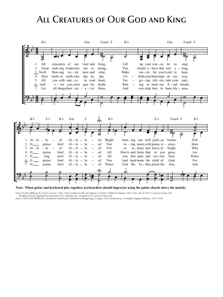 All Creatures of Our God and King | PDF | Hymns