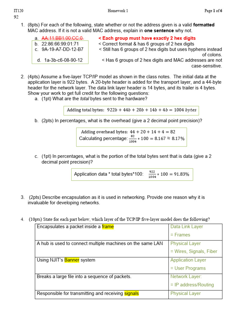 Validating MAC Addresses and TCP/IP Concepts | PDF