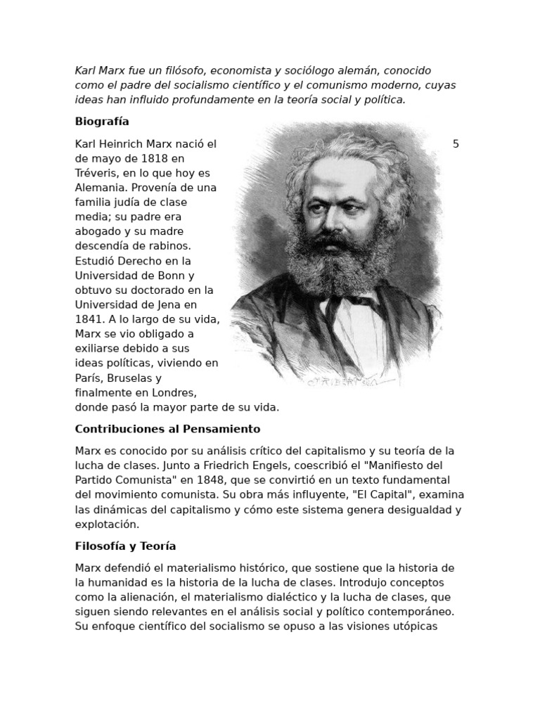 Vida y legado de Karl Marx | PDF