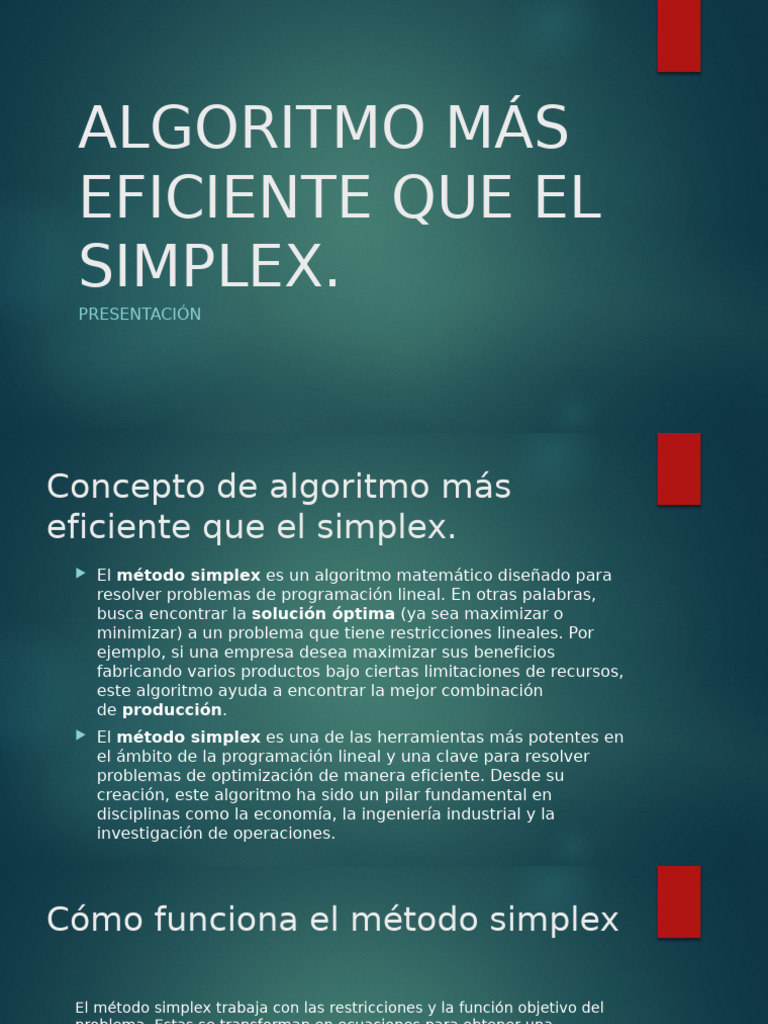 Algoritmo Superior al Simplex en Optimización | PDF | Optimización ...