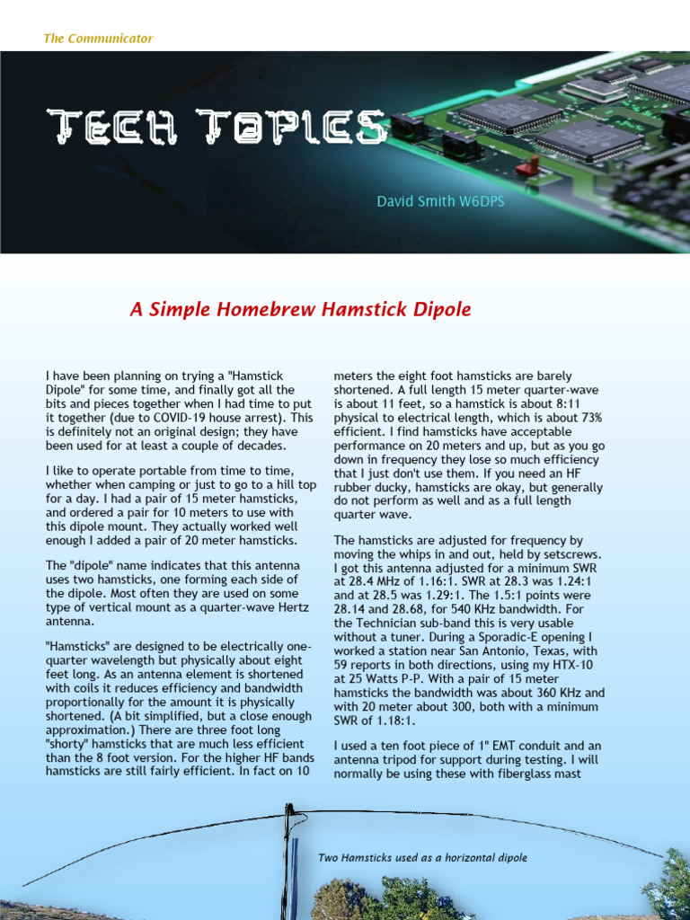 Build a Hamstick Dipole Antenna | PDF | Antenna (Radio) | Coaxial Cable