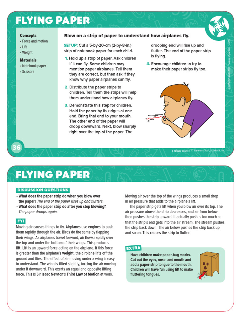 Flying Paper | PDF | Lift (Force) | Wing