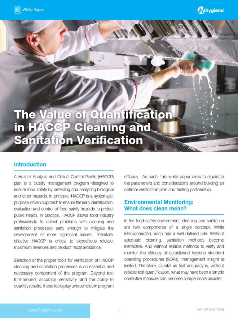 HACCP Cleaning Verification Insights | PDF | Elisa | Verification And ...