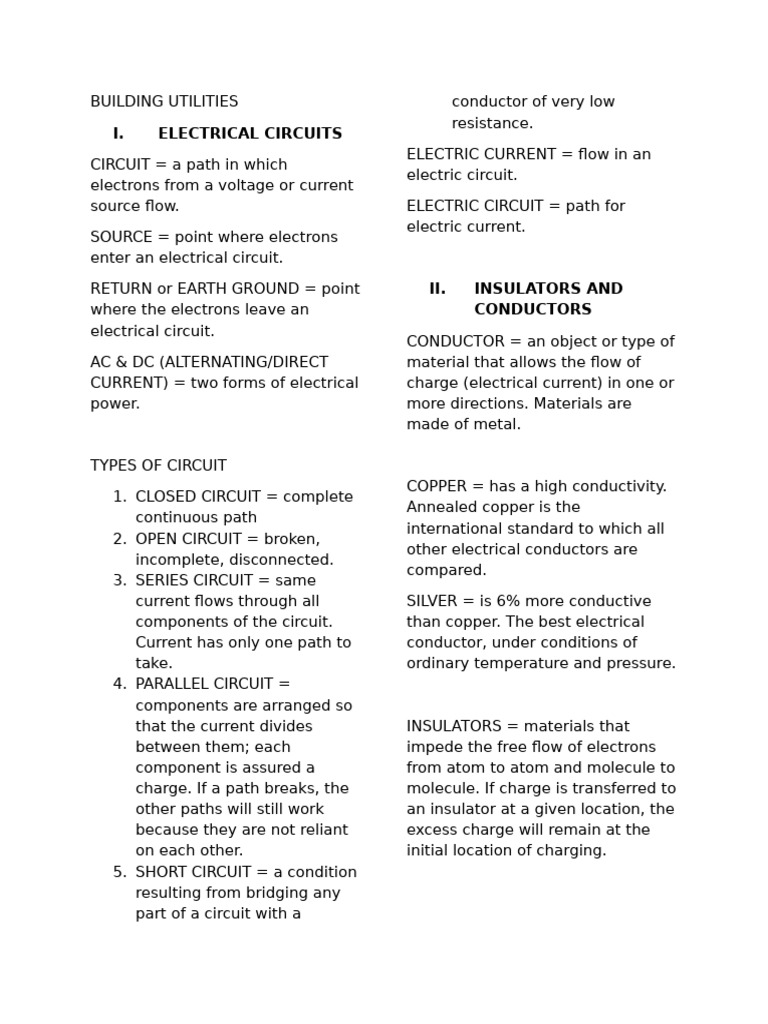 BUILDING UTILITIES3_reviewer | PDF | Wire | Insulator (Electricity)