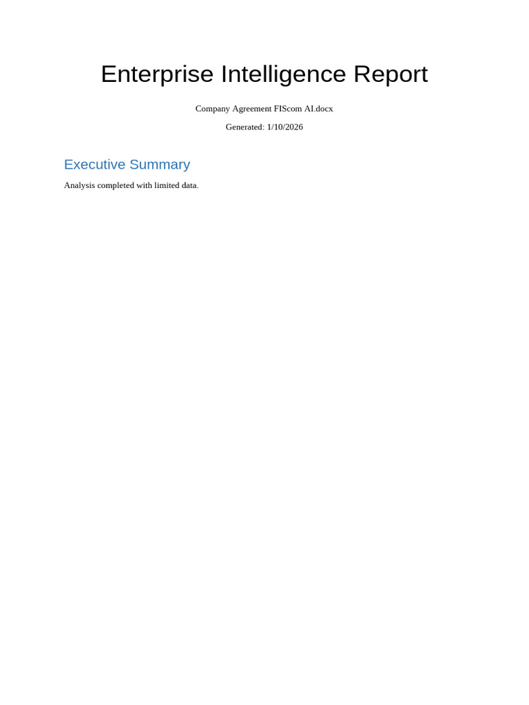 Enterprise Intelligence Report Overview | PDF