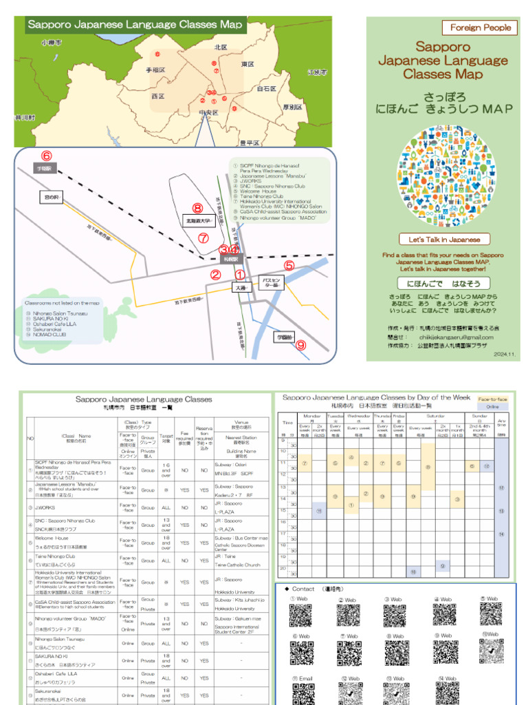 Sapporo Japanese Language Classes Map | PDF