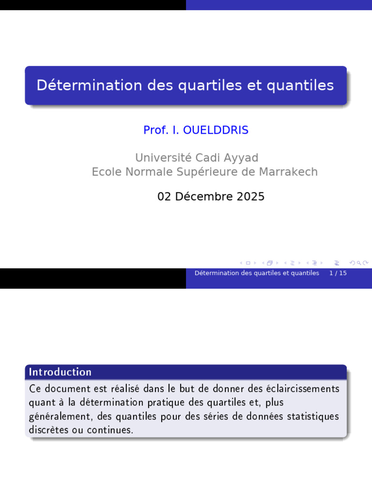 Quartiles et quantiles : méthode pratique | PDF | Quartile ...