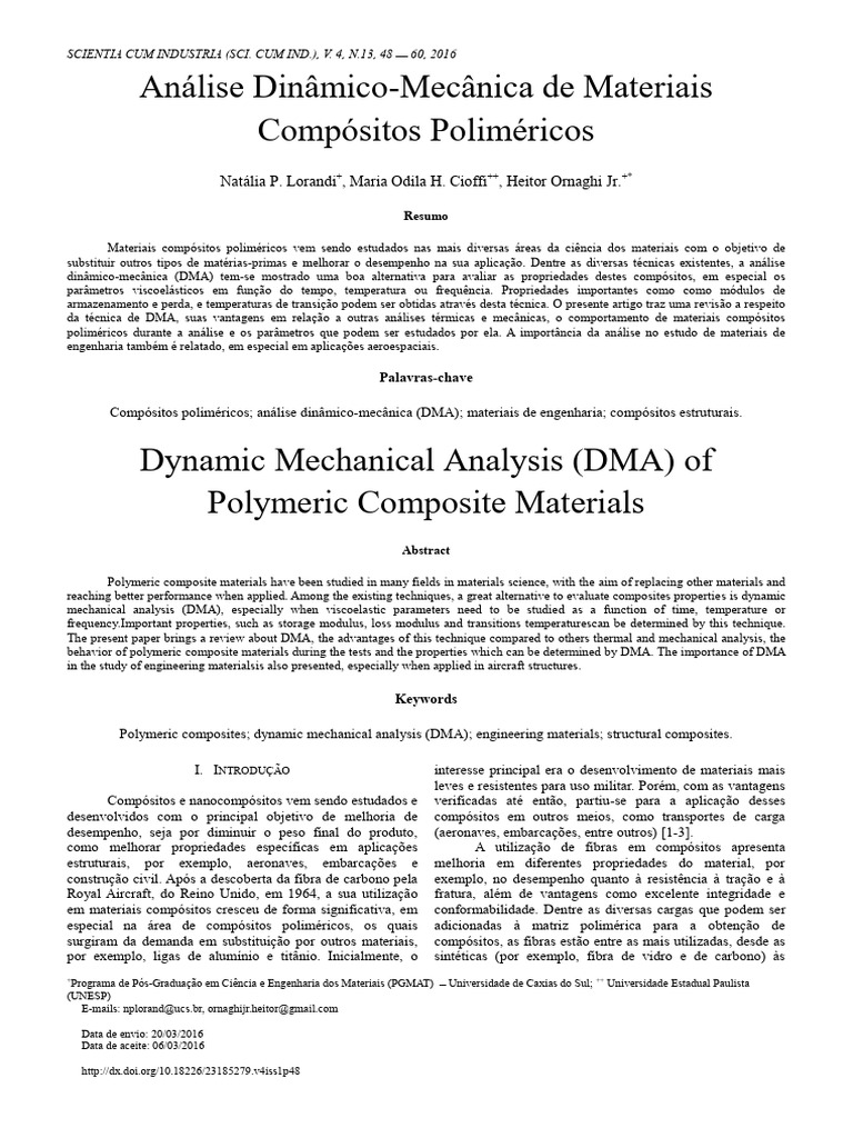 Análise Dinâmico-Mecânica de Compósitos | PDF | Material composto ...