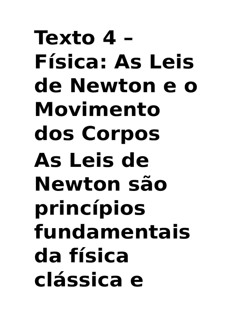 Leis de Newton e Movimento dos Corpos | PDF