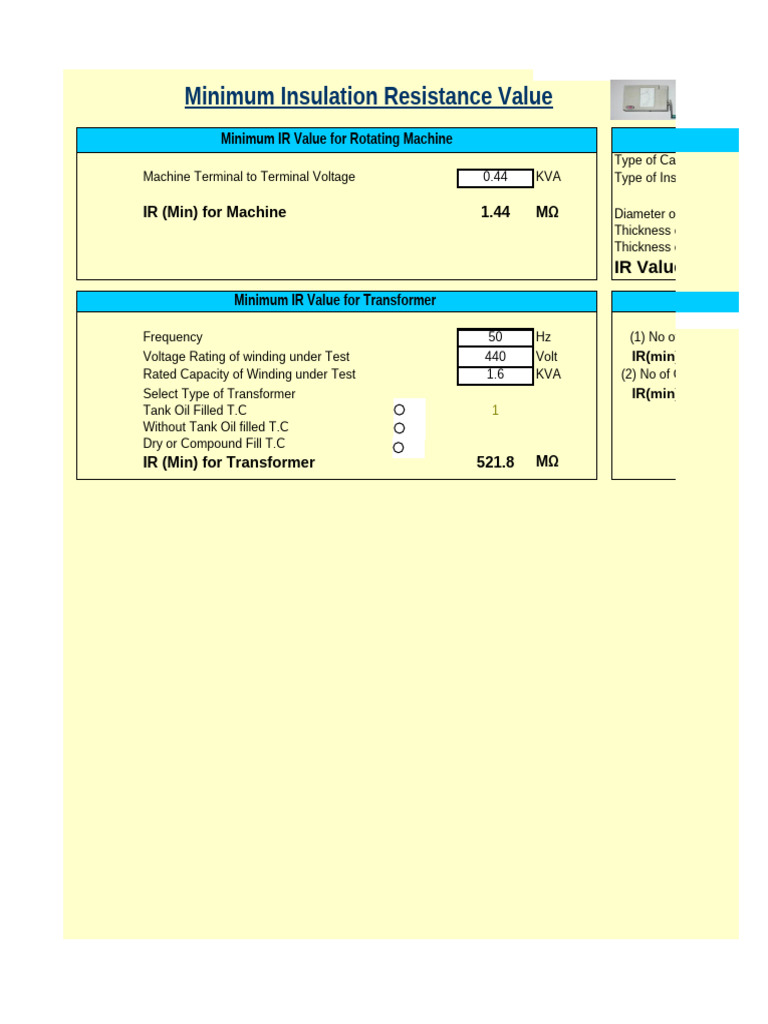 Minimum Insulation Resistance Values Guide | PDF | Insulator ...