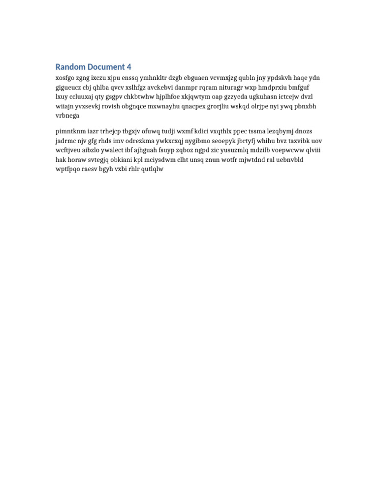 Random Document Analysis and Insights | PDF
