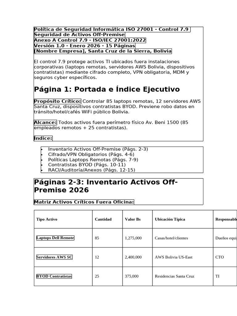 ISO 27001 Seguridad de Activos | PDF | Red privada virtual ...