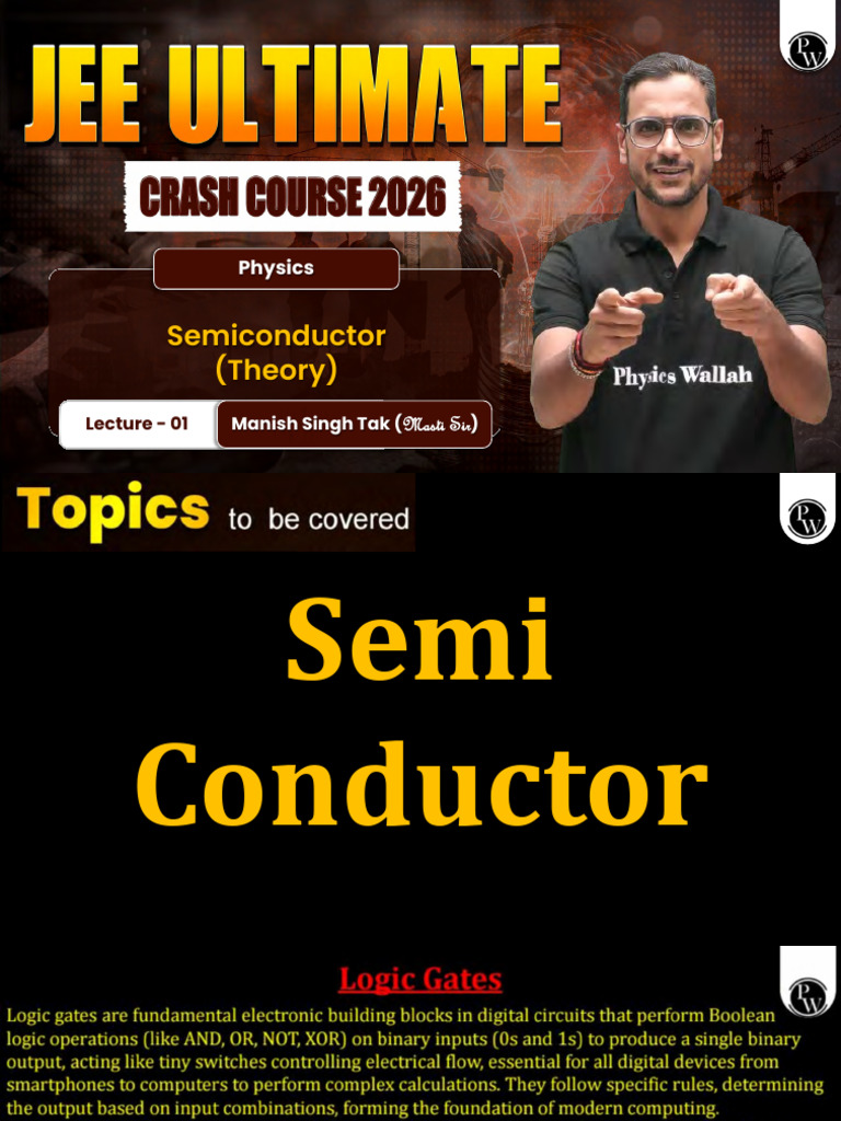 Semiconductor 01 Class Notes PDF | PDF