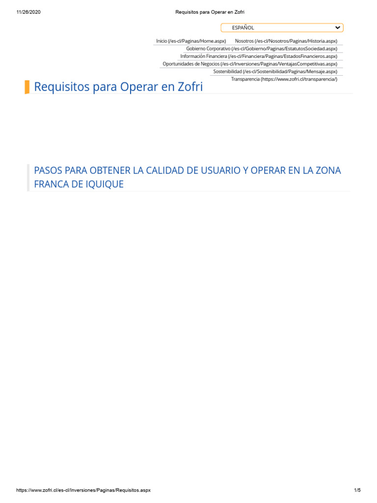 Requisitos para Operar en Zofri Iquique | PDF