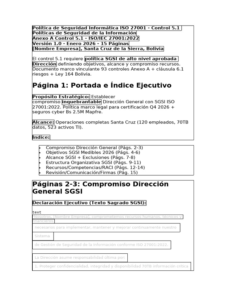 Politica Seguridad de la Informacion | PDF | Seguridad de información ...