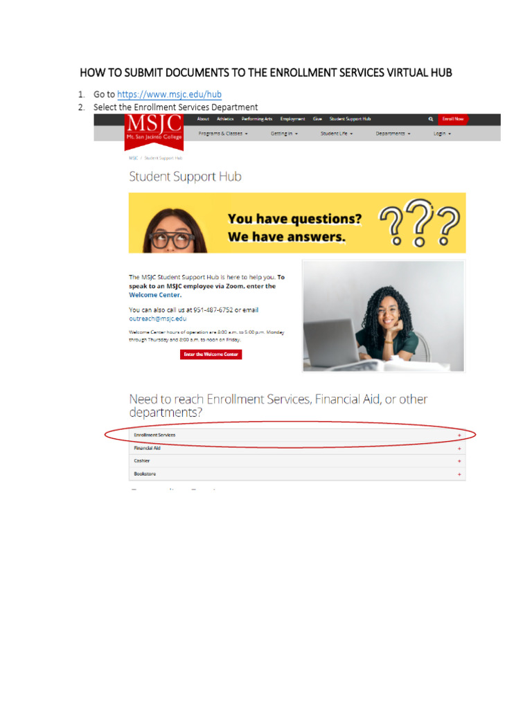Submit Documents to Enrollment Hub | PDF