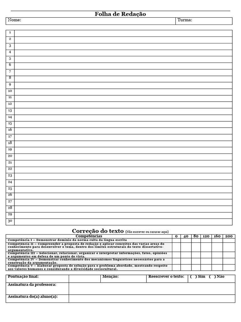 Correção de Redação EEEM Kennedy | PDF