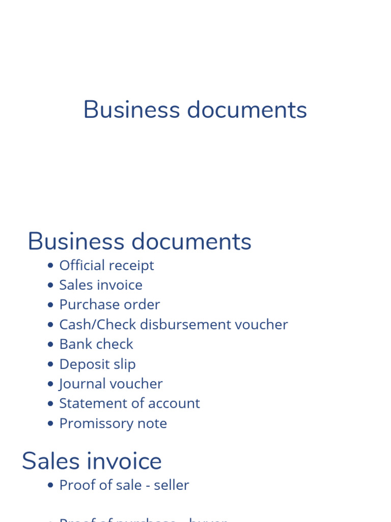 Essential Business Document Types | PDF | Receipt | Banks