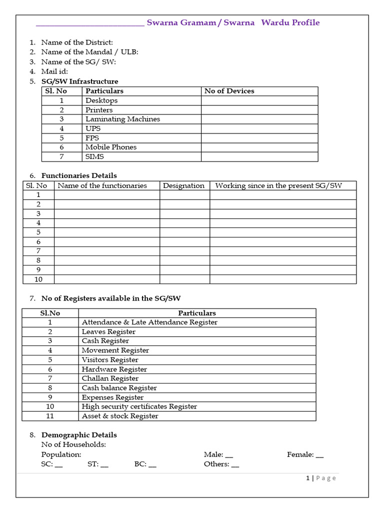 SGSW Profile Format | PDF