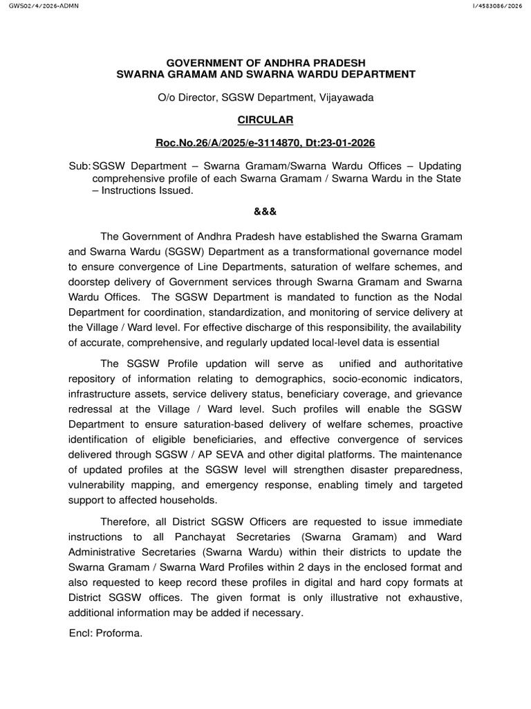 Update on Swarna Gramam Profiles | PDF