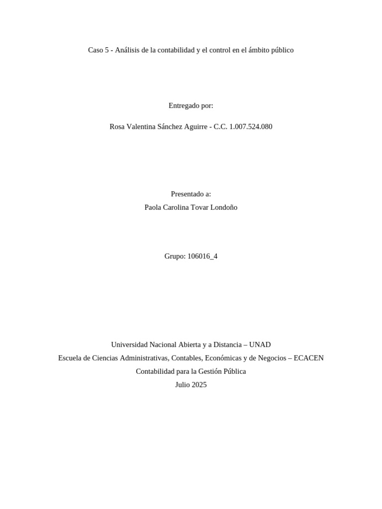 Caso 5 Rosa Sanchez | PDF | Contabilidad | Responsabilidad