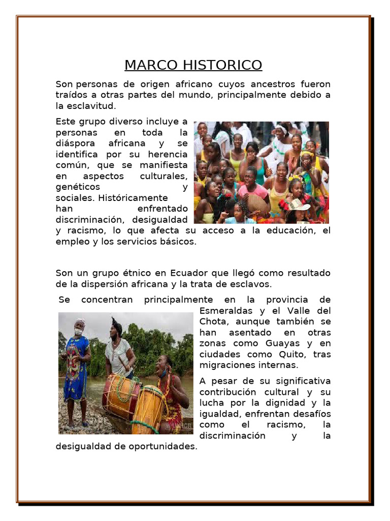 Historia y cultura afroecuatoriana | PDF