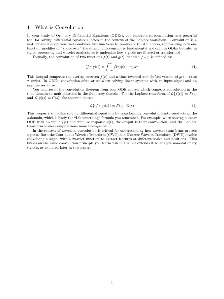 Understanding Convolution in ODEs | PDF