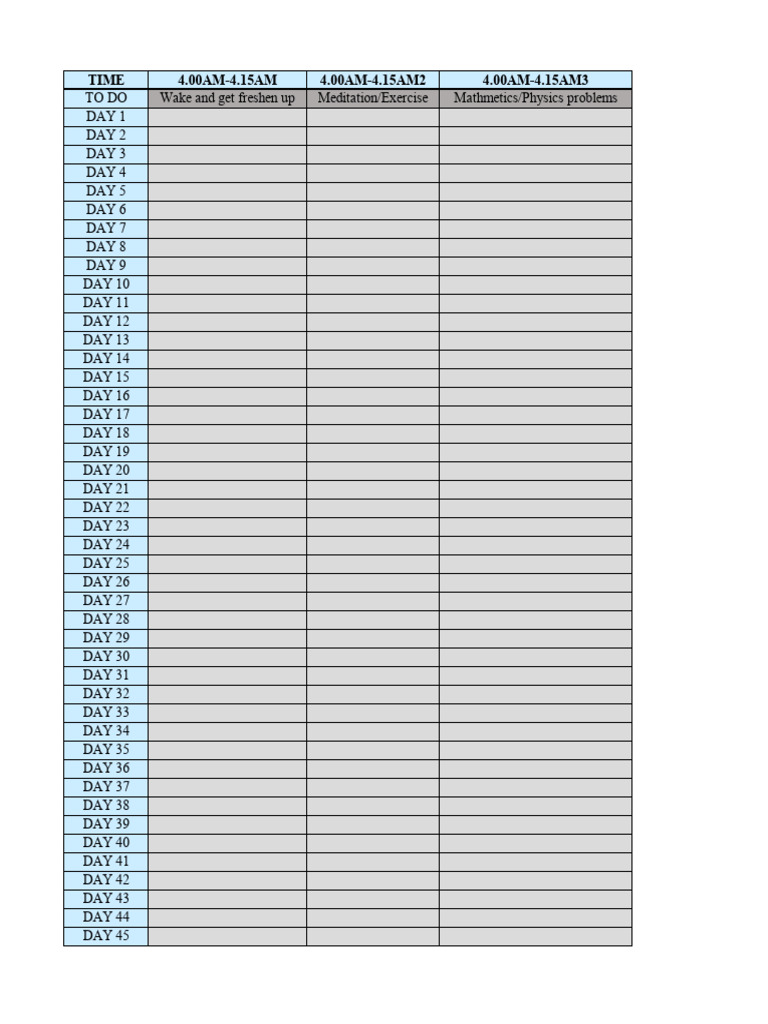 Daily Study and Relaxation Schedule | PDF