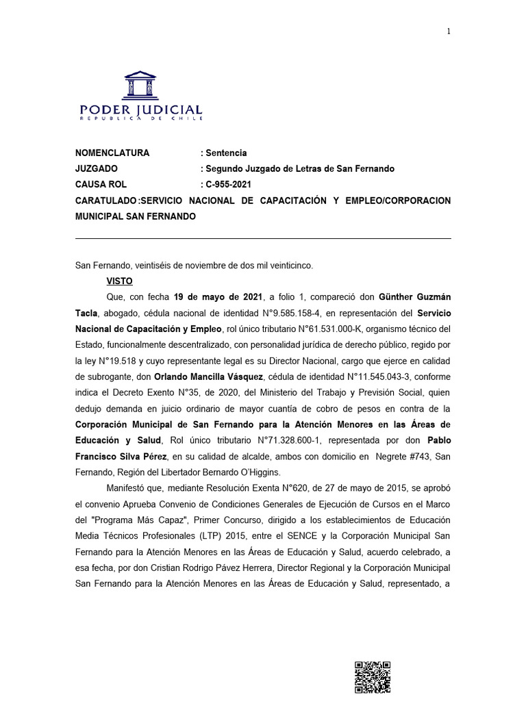 Sentencia Sence | PDF | Estatuto de limitaciones | Justicia