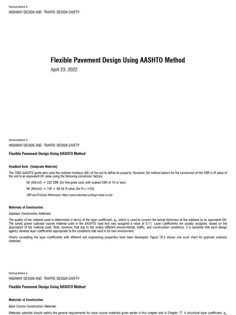 AASHTO Flexible Pavement Design Guide | PDF | Road Surface ...