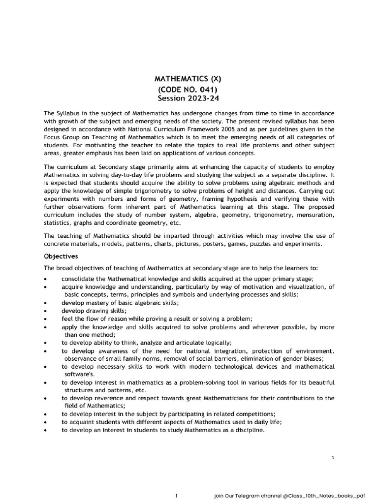 Math 2023-24 Syllabus | PDF
