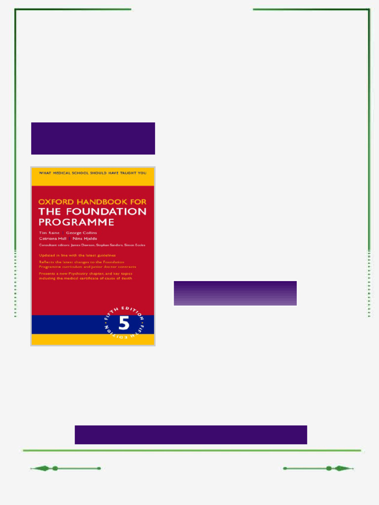 Oxford Handbook for the Foundation Programme Tim Raine eBook complete ...