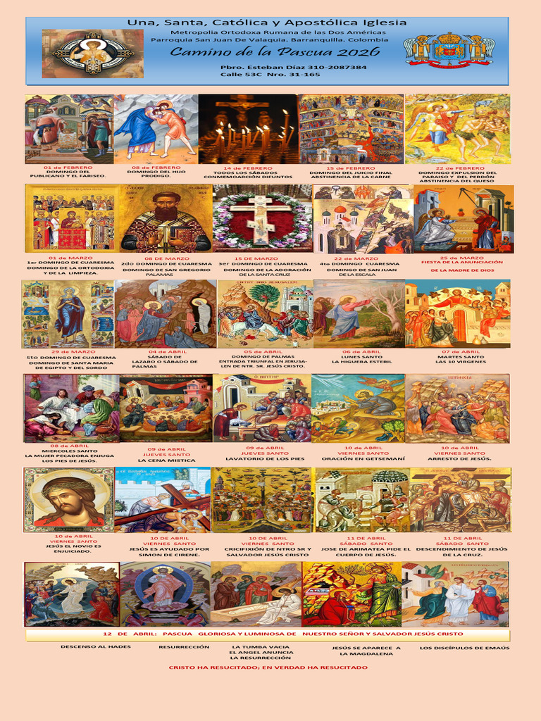 Calendario de Cuaresma 2026 en Barranquilla | PDF | La resurrección de ...