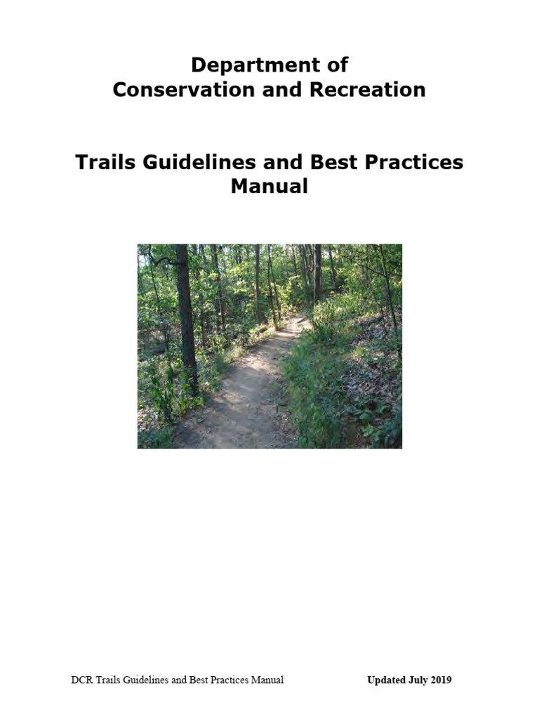 DCR Trails Best Practices Manual | PDF | Trail | Forest Management