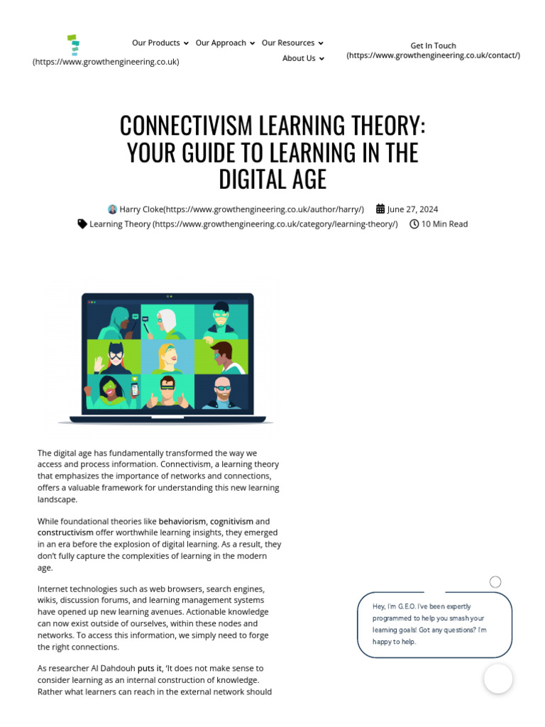 Connectivism: Learning in the Digital Age | PDF | Learning Theory ...