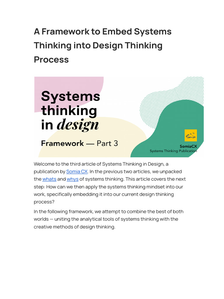 Embed Systems Thinking in Design | PDF | Design Thinking | Brainstorming