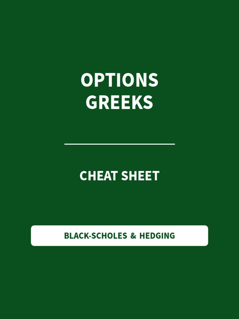Options Greeks Cheat Sheet Guide | PDF | Greeks (Finance) | Wagering