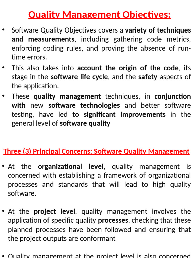 UNIT-5 Quality, Change & Configuration Mgmt | PDF | Software Quality ...
