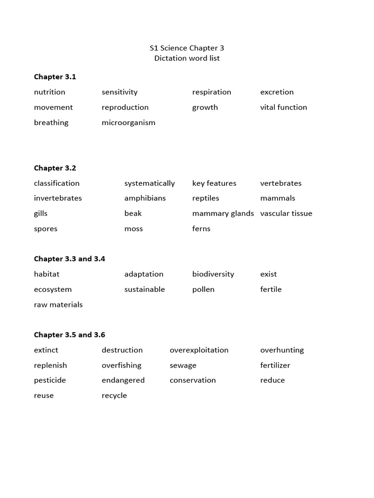 Science Chapter 3: Key Concepts and Terms | PDF