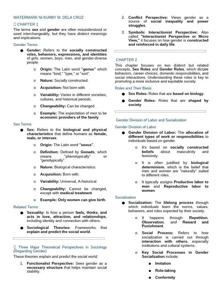 Understanding Sex and Gender Concepts | PDF | Gender | Gender Studies