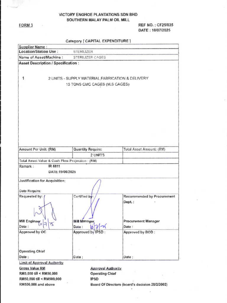 Asset Specifications for Acquisition | PDF