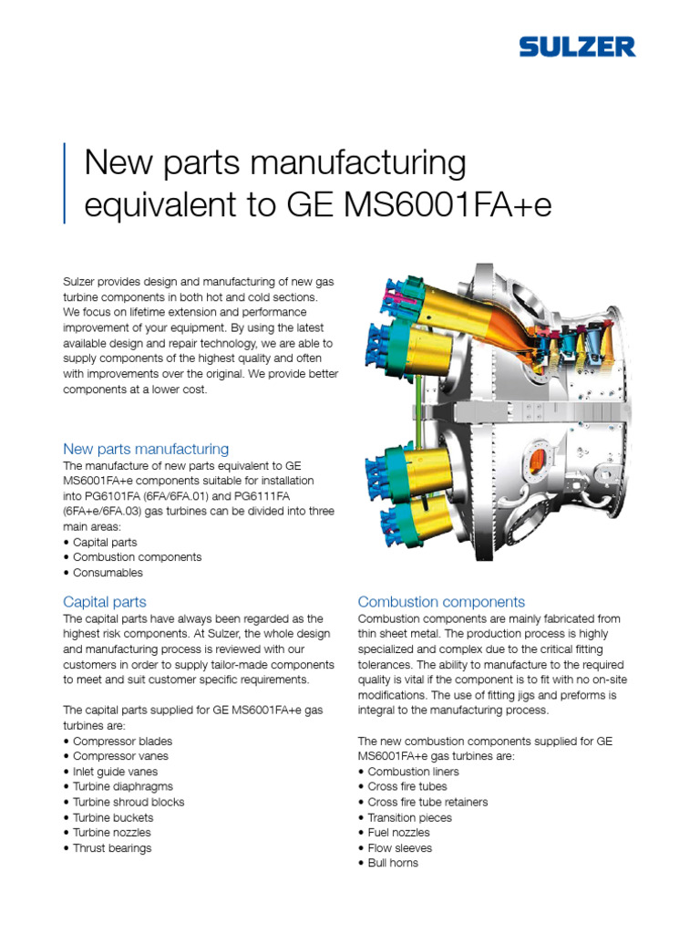 Gas Turbine Component Manufacturing Solutions | PDF | Turbine | Gas Turbine
