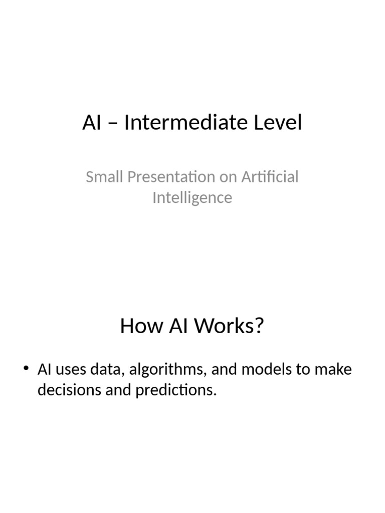 Understanding Intermediate AI Concepts | PDF