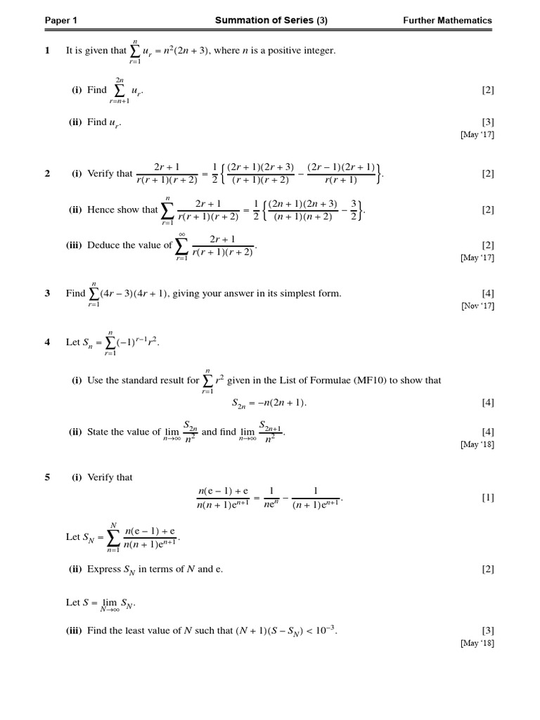 3. Summation of Series (3) | PDF | Abstract Algebra | Mathematical Concepts