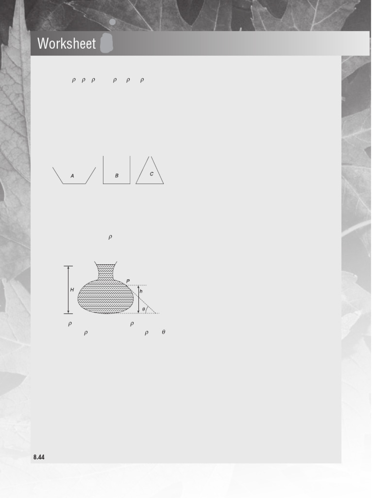 Fluid Mechanics Pressure and Buoyancy Problems | PDF | Pressure | Fluid ...